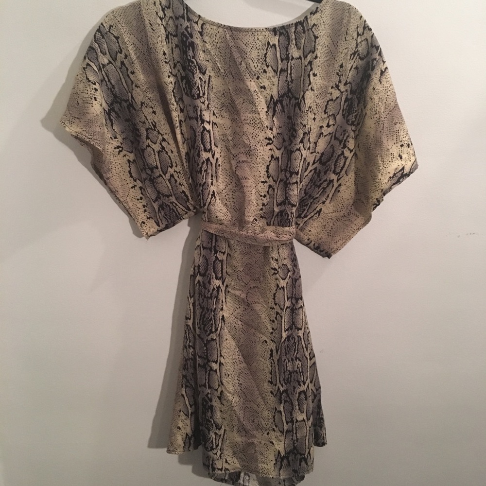 Snake print kimono style dress